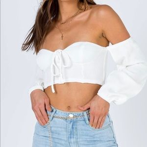 Princess Polly White Crop Top (NWTs)